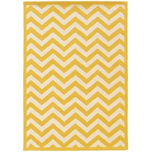 LINON HOME DECOR  Linon Rug-Sh0457 5 X 7 Ft. Silhouette Chevron Indoor Area Rug - In Yellow