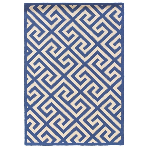 Linon RUG-SH0757 5 x 7 ft. Silhouette Key Indoor Area Rug - Navy