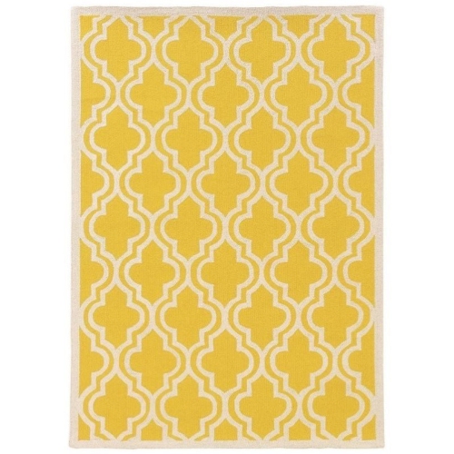 LINON HOME DECOR  Linon Rug-Sh1257 5 X 7 Ft. Silhouette Quatrefoil Indoor Area Rug - In Yellow