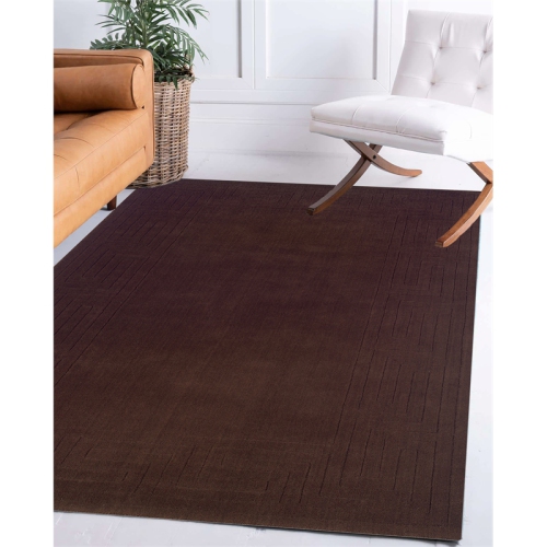 Linon RUG-NC62258 5 x 8 ft. Classic Flat Woven Indoor Area Rug - French Roast
