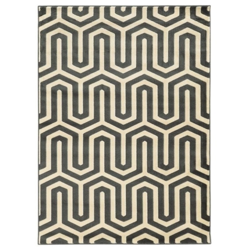 LINON HOME DECOR  Linon Rugra0981 8 X 10 Ft. Roma Collection Tangent Indoor Area Rug - Charcoal & In Grey