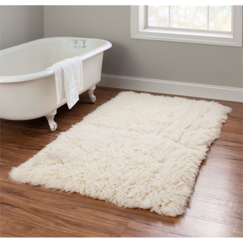 Linon FLK-5AW46 4 x 6 ft. Flokati Flat Woven Area Rug - Natural