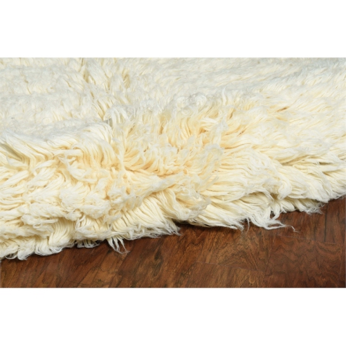 Linon FLK-5AW46 4 x 6 ft. Flokati Flat Woven Area Rug - Natural