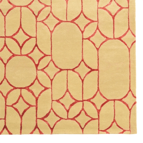 Linon RUGAE1658 5 x 8 ft. Aspire Wool Window Rug - Ivory & Coral