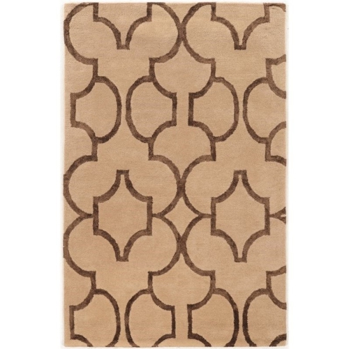 LINON HOME DECOR  Linon Rugae2958 5 X 8 Ft. Aspire Wool Geo Rug - Beige & In Brown