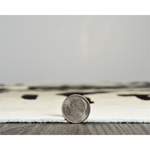 Linon RUG-CH04 Full Skin Tufted Indoor Area Rug - Cowhide Zebra Print Black