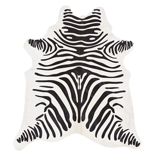 Linon RUG-CH04 Full Skin Tufted Indoor Area Rug - Cowhide Zebra Print Black