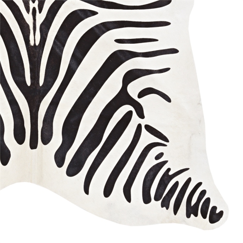 Linon RUG-CH04 Full Skin Tufted Indoor Area Rug - Cowhide Zebra Print Black