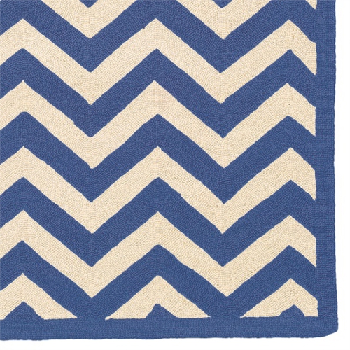 Linon RUG-SH0381 8 x 10 ft. Silhouette Chevron Indoor Area Rug - Navy