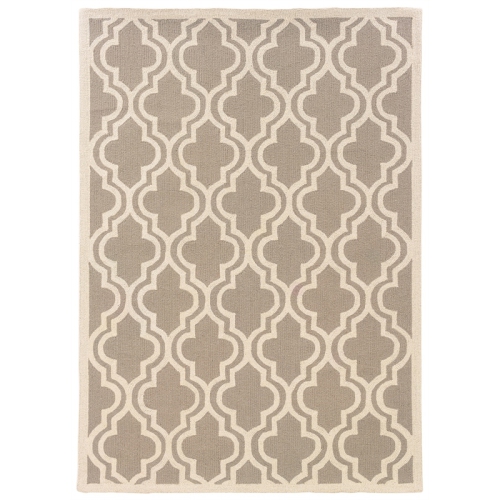 Linon RUG-SH0981 8 x 10 ft. Silhouette Quatrefoil Indoor Area Rug - Grey