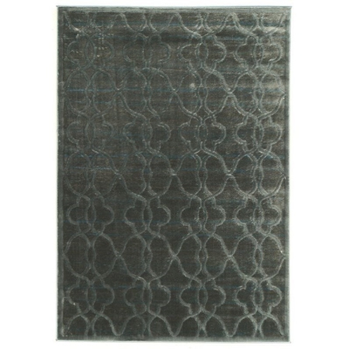 LINON HOME DECOR  Linon Rugpm2681 8 X 11 In. Platinum Raw Iron Indoor Area Rug - & Black In Blue