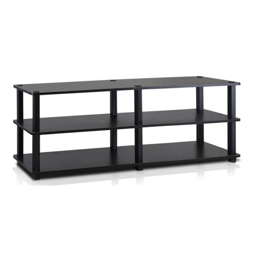 FURINNO  Tst No Tools 3-Tier Wide Shoe Storage Rack Espresso & Black - 15.4 X 47.2 X 11.6 In