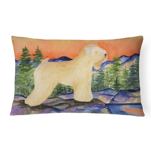 Carolines Treasures SS8182PW1216 12 x 16 in. Wheaten Terrier Soft Coated Decorative Indoor & Outdoor Fabric Pillow