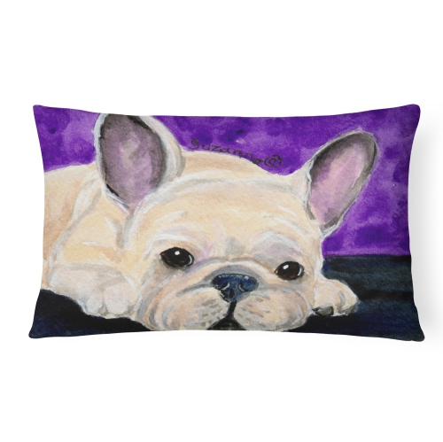 Carolines Treasures SS8698PW1216 French Bulldog Indoor & Outdoor Decorative Fabric Pillow - 12 x 16 in.