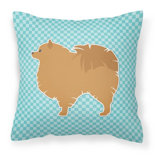 Carolines Treasures BB3742PW1414 coussin décoratif en tissu bleu poméranien, damier