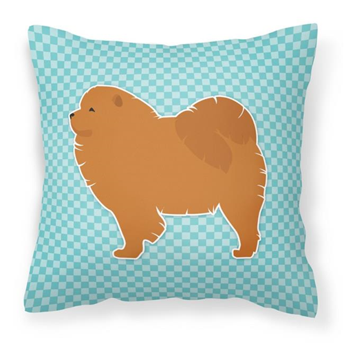 Carolines Treasures BB3751PW1414 Chow Chow Checkerboard Blue Fabric Decorative Pillow