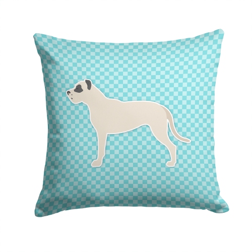 Carolines Treasures BB3767PW1414 Dogo Argentino Checkerboard Blue Fabric Decorative Pillow