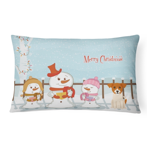 Carolines Treasures BB2439PW1216 Merry Christmas Carolers Jack Russell Terrier Canvas Fabric Decorative Pillow