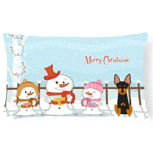 Carolines Treasures BB2440PW1216 Merry Christmas Carolers English Toy Terrier Canvas Fabric Decorative Pillow