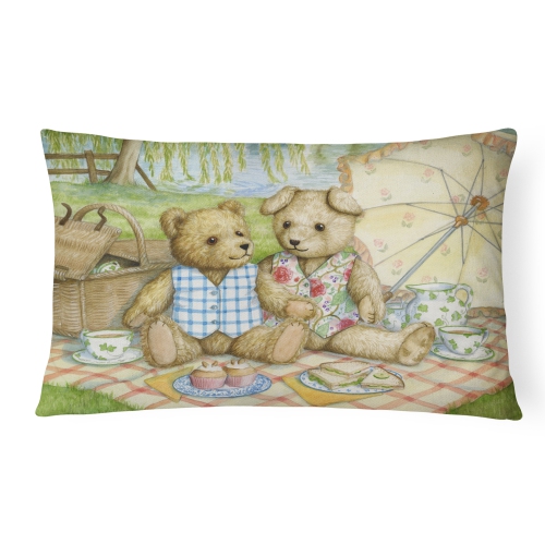 Carolines Treasures CDCO0308PW1216 Summertime Teddy Bears Picnic Fabric Decorative Pillow