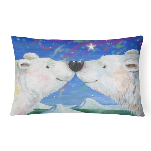 Carolines Treasures CDCO0487PW1216 Polar Bears Polar Kiss by Debbie Cook Fabric Decorative Pillow