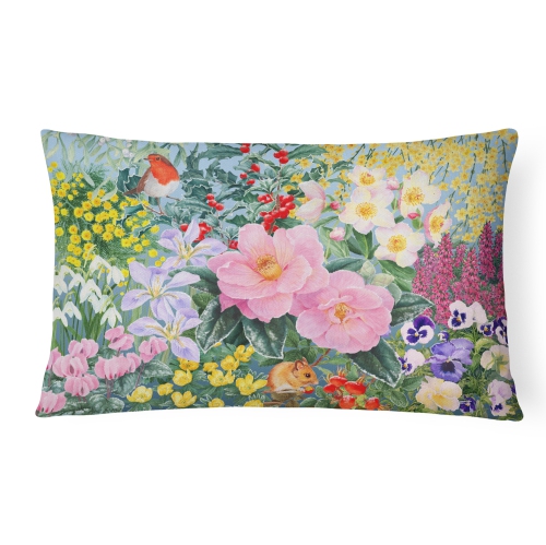 Carolines Treasures SASE0956PW1216 Winter Floral by Anne Searle Fabric Decorative Pillow