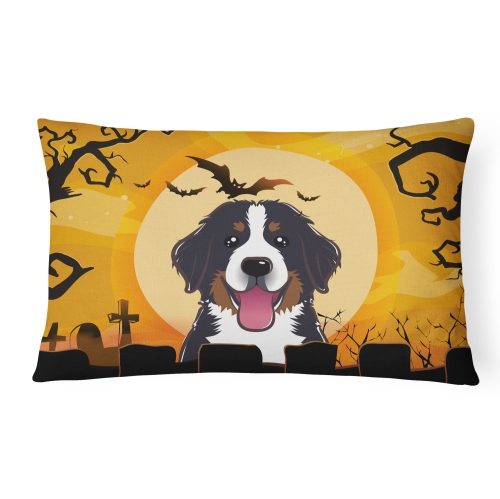 Carolines Treasures BB1795PW1216 Halloween Bernese Mountain Dog Fabric Decorative Pillow