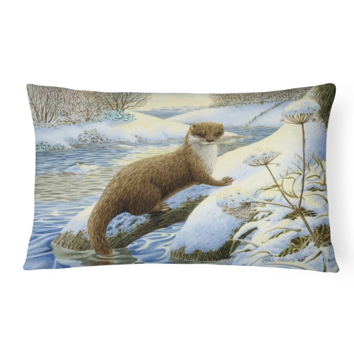 Carolines Treasures ASA2187PW1216 Winter Otter Fabric Decorative Pillow