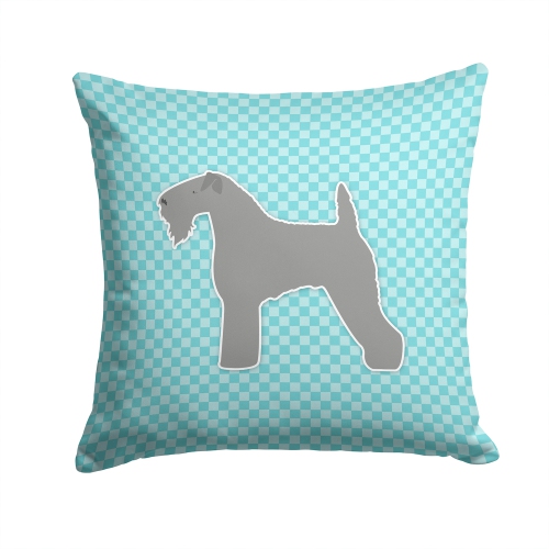 Carolines Treasures BB3692PW1414 Kerry Blue Terrier Checkerboard Blue Fabric Decorative Pillow