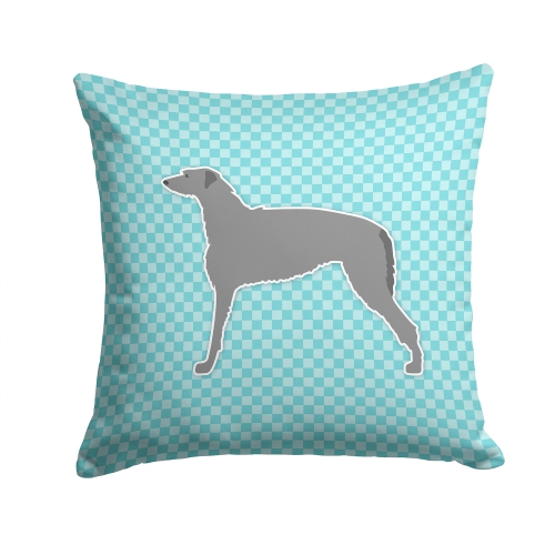 Carolines Treasures BB3696PW1414 Scottish Deerhound Checkerboard Blue Fabric Decorative Pillow