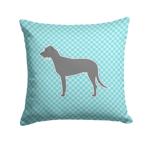 Carolines Treasures BB3703PW1414 Irish Wolfhound Checkerboard Blue Fabric Decorative Pillow