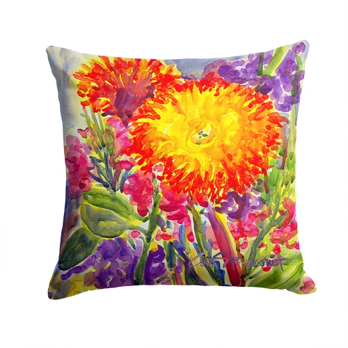Carolines Treasures 6077PW1414 14 x 14 in. Flower Aster Fabric Decorative Pillow