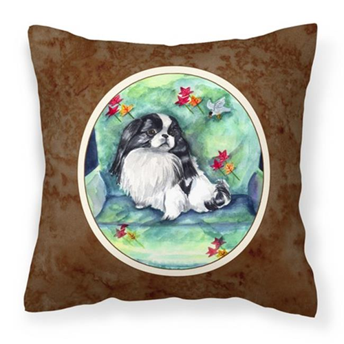 Carolines Treasures 7034PW1414 Japanese Chin in Mommas Chair Fabric Decorative Pillow