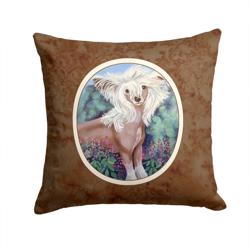 Carolines Treasures 7052PW1414 Chinese Crested Fabric Decorative Pillow 14 x 3 x 14 in.