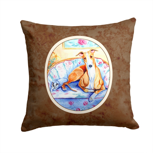 Carolines Treasures 7081PW1414 Whippet Waiting on You Fabric Decorative Pillow