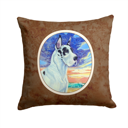 Carolines Treasures 7098PW1414 Harelquin Great Dane Fabric Decorative Pillow