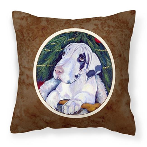 Carolines Treasures 7172PW1414 Christmas Tree with Harlequin Great Dane Fabric Decorative Pillow
