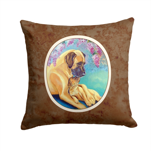 Carolines Treasures 7233PW1414 Great Dane & Puppy Fabric Decorative Pillow 14 x 3 x 14 in.