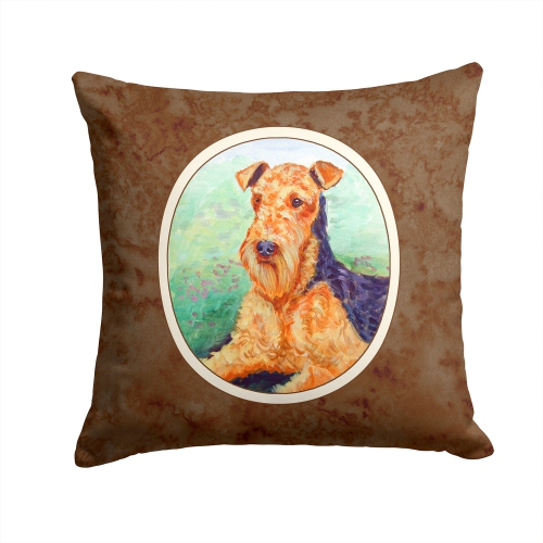 Carolines Treasures 7239PW1414 Airedale Terrier Fabric Decorative Pillow 14 x 3 x 14 in.
