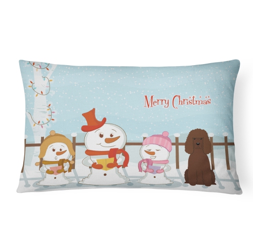 Carolines Treasures BB2394PW1216 Merry Christmas Carolers Irish Water Spaniel Canvas Fabric Decorative Pillow