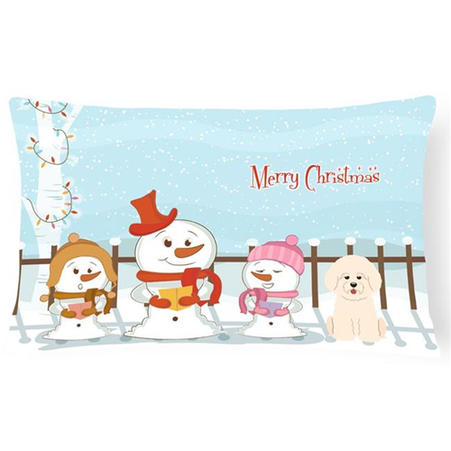 Carolines Treasures BB2406PW1216 Merry Christmas Carolers Bichon Frise Canvas Fabric Decorative Pillow