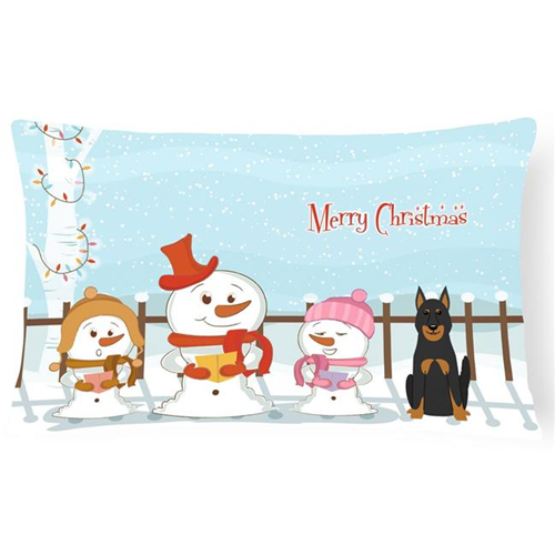 Carolines Treasures BB2411PW1216 Merry Christmas Carolers Beauce Shepherd Dog Canvas Fabric Decorative Pillow