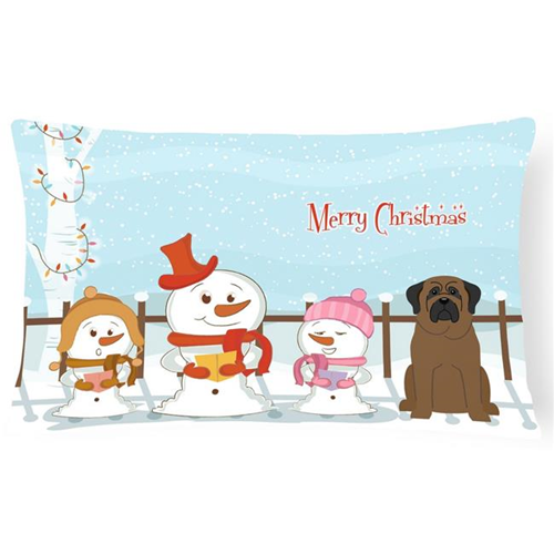 Carolines Treasures BB2415PW1216 Merry Christmas Carolers Bullmastiff Canvas Fabric Decorative Pillow