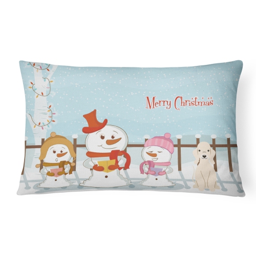 Carolines Treasures BB2422PW1216 Merry Christmas Carolers Bedlington Terrier Sandy Canvas Fabric Decorative Pillow