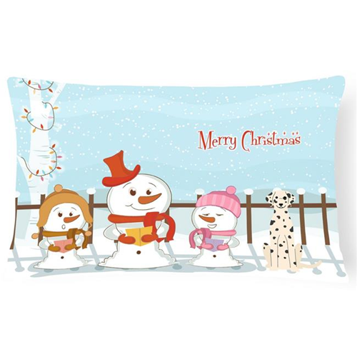 Carolines Treasures BB2428PW1216 Merry Christmas Carolers Dalmatian Canvas Fabric Decorative Pillow