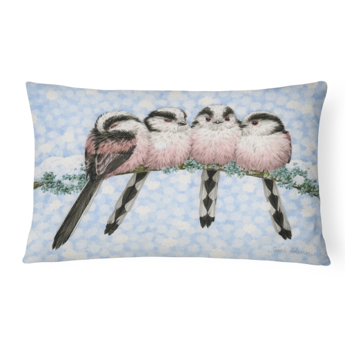 Carolines Treasures ASA2169PW1216 Roosting Long Tailed Tits Fabric Decorative Pillow