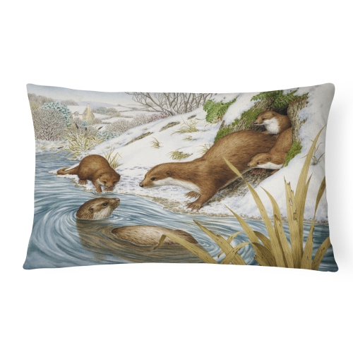 Carolines Treasures ASA2186PW1216 Playtime Otters Fabric Decorative Pillow