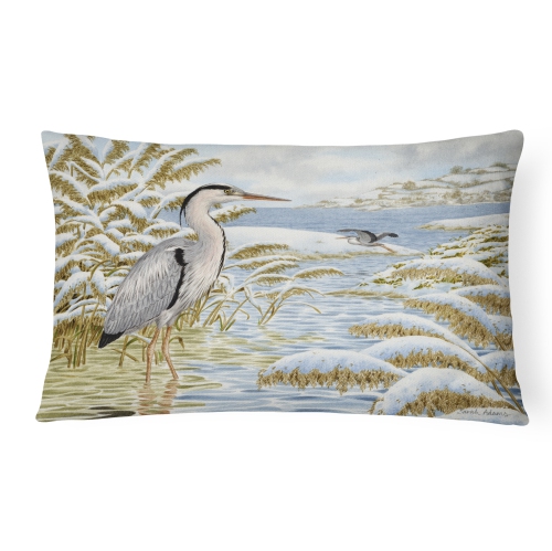 Carolines Treasures ASA2191PW1216 Blue Heron by the Water Fabric Decorative Pillow