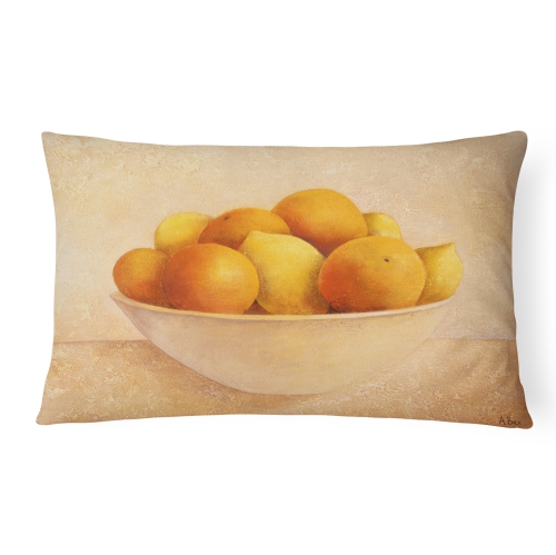 Carolines Treasures BABE0085PW1216 Oranges & Lemons in a Bowl Fabric Decorative Pillow