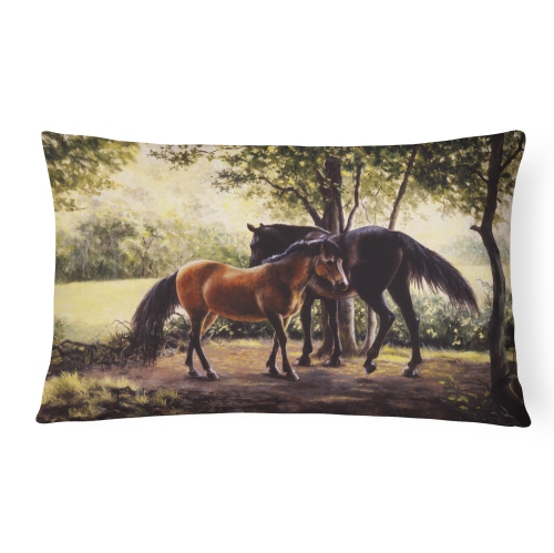 Carolines Treasures BDBA0055PW1216 Horses by Daphne Baxter Fabric Decorative Pillow